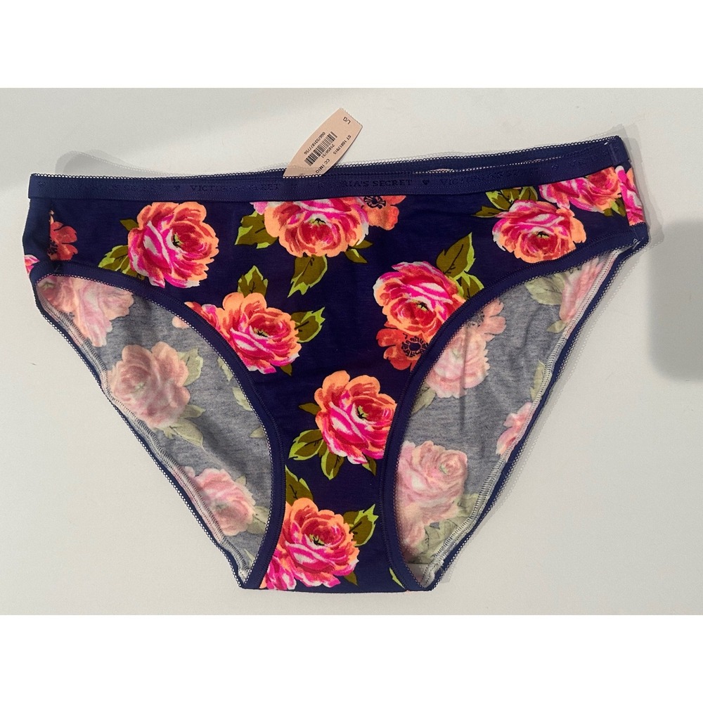 Y2K Victoria's Secret Panties L NWT Cotten Floral Bikini 10812915 2009 2010